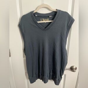 Women's Gray Blue Sleeveless Top Vest